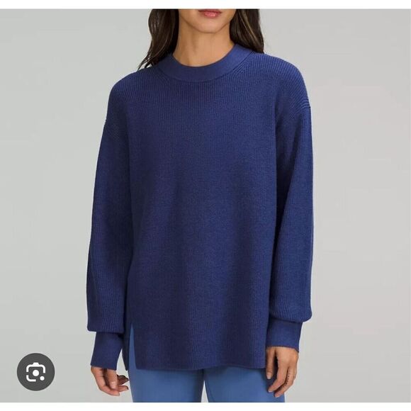 Lululemon Merino Wool-Blend Ribbed Crewneck Sweater  sz 12 - Picture 1 of 5